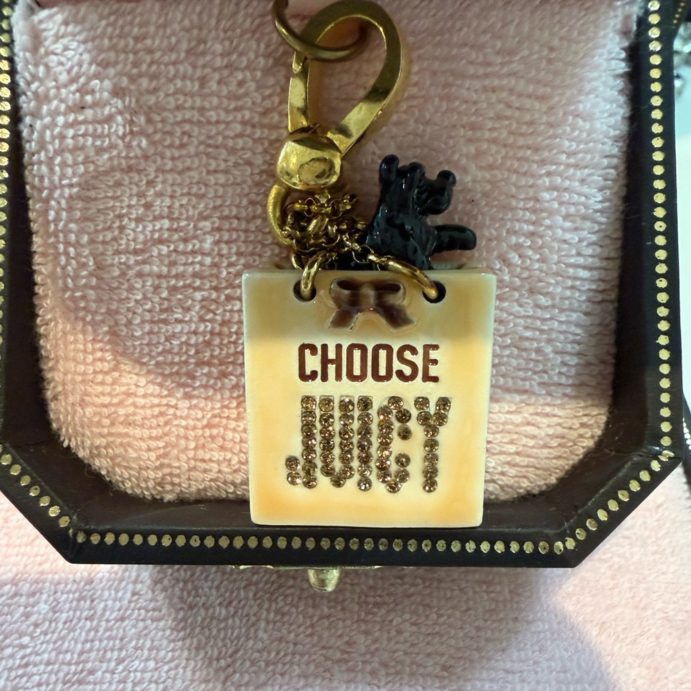 Juicy Couture Shopping Bag Crystal Rhinestone Charm